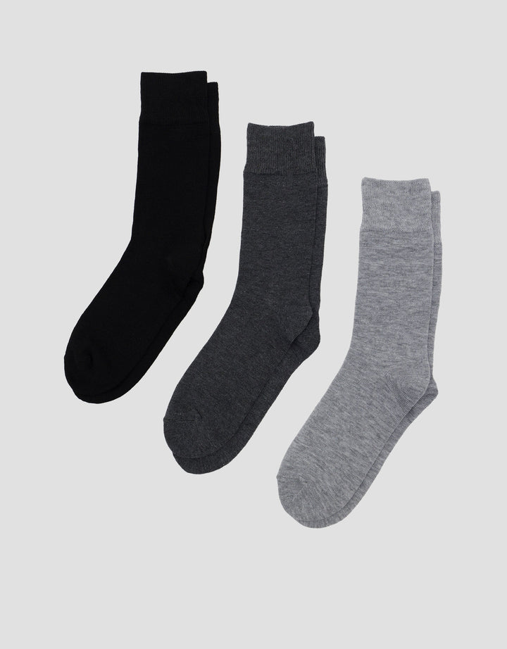 Cole Quarter Casual 3 In 1 Full Solid Kaus Kaki Pria