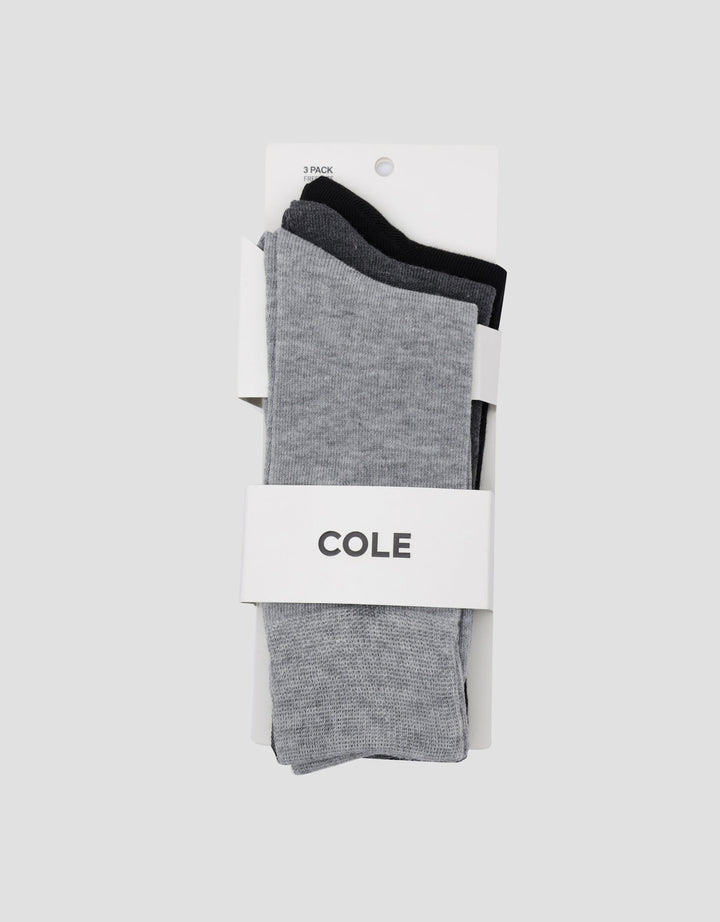 Cole Quarter Casual 3 In 1 Full Solid Kaus Kaki Pria