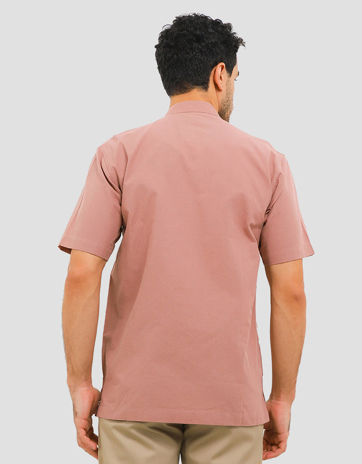 Intresse Petit Point Baju Koko Lengan Pendek Pria