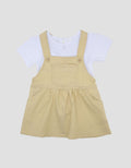 Little M 2Pcs Woven Midi Dress Overall Bayi