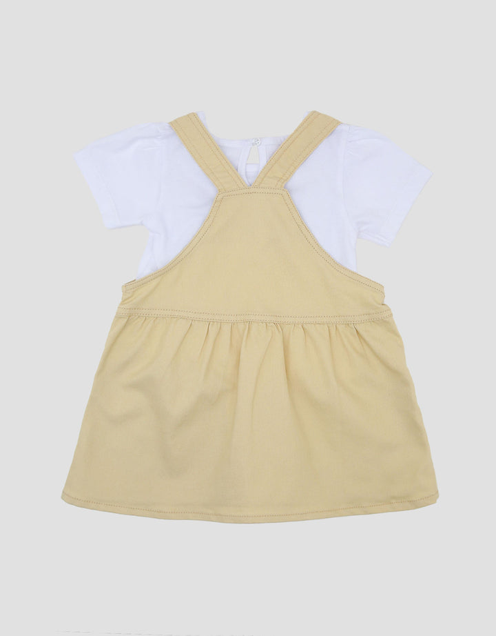 Little M 2Pcs Woven Midi Dress Overall Bayi