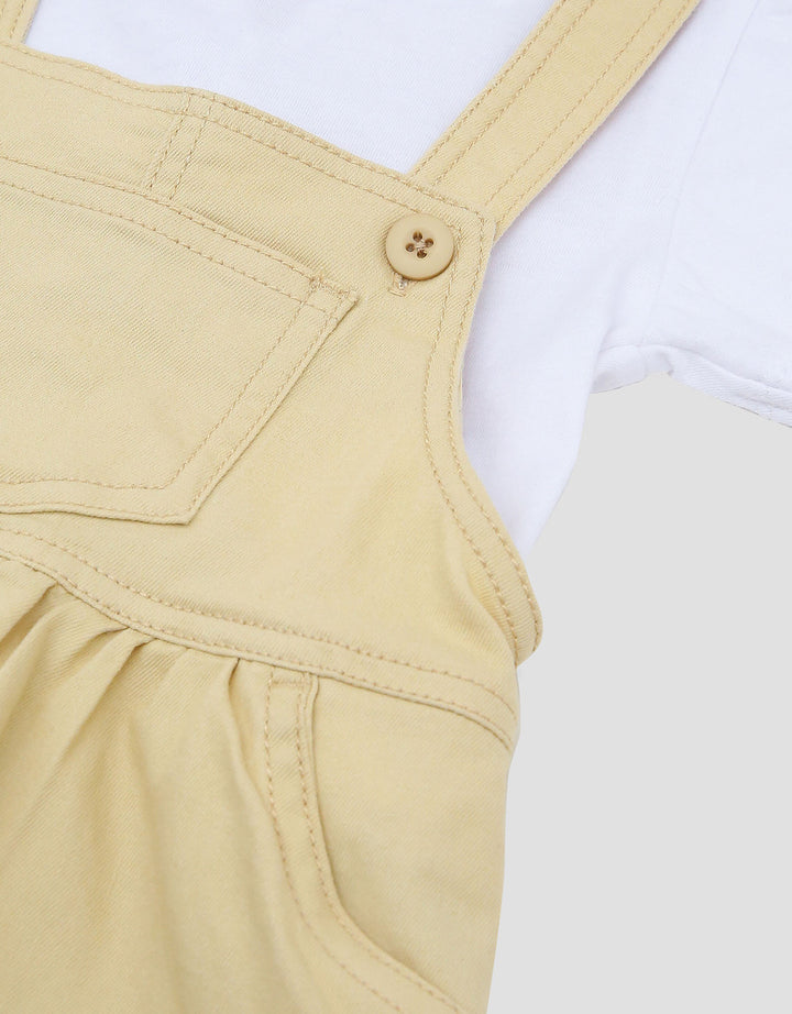 Little M 2Pcs Woven Midi Dress Overall Bayi