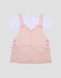 Little M 2Pcs Woven Midi Dress Overall Bayi