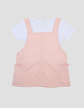Little M 2Pcs Woven Midi Dress Overall Bayi