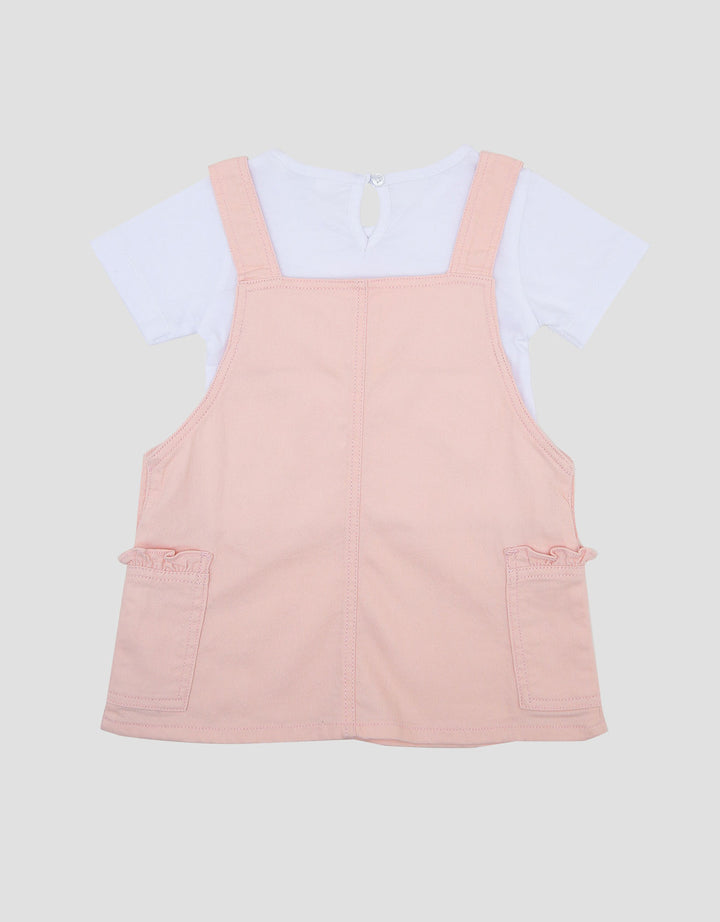 Little M 2Pcs Woven Midi Dress Overall Bayi