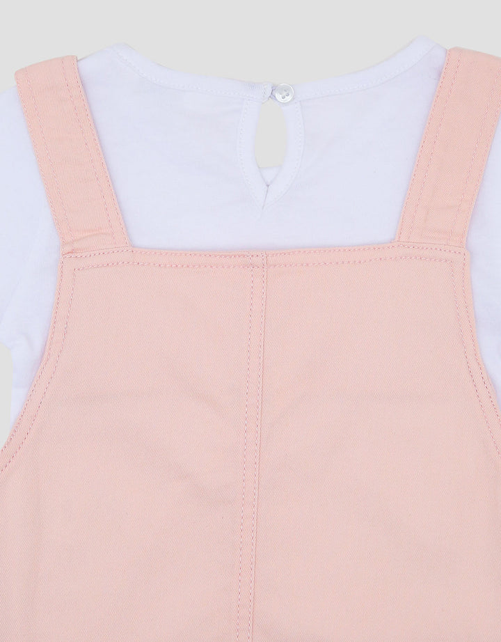 Little M 2Pcs Woven Midi Dress Overall Bayi