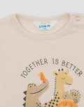 Little M Double Knit Print Lions And Friends Jumpsuit Romper Bayi