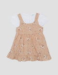 Little M Woven 2Pc Flowers Linen Slub Midi Dress Bayi