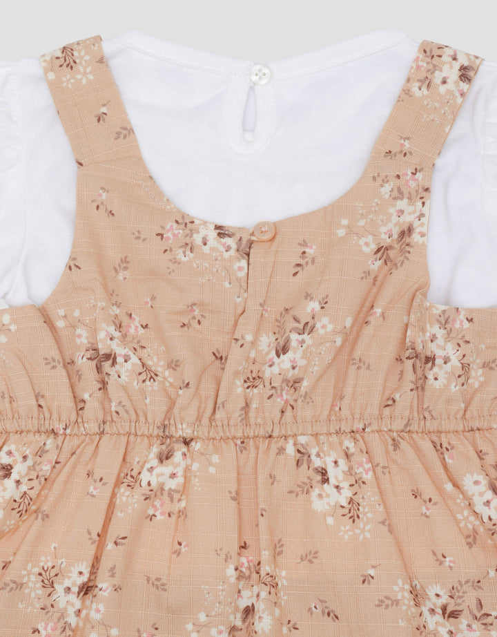 Little M Woven 2Pc Flowers Linen Slub Midi Dress Bayi