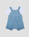 Little M 2Pc Denim Jumpsuit Overall Bayi