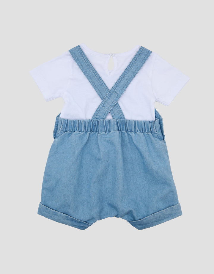 Little M 2Pc Denim Jumpsuit Overall Bayi