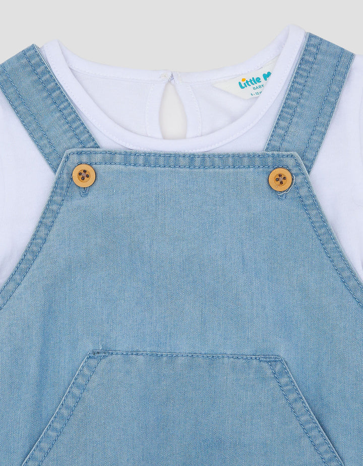 Little M 2Pc Denim Jumpsuit Overall Bayi