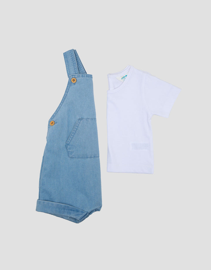 Little M 2Pc Denim Jumpsuit Overall Bayi