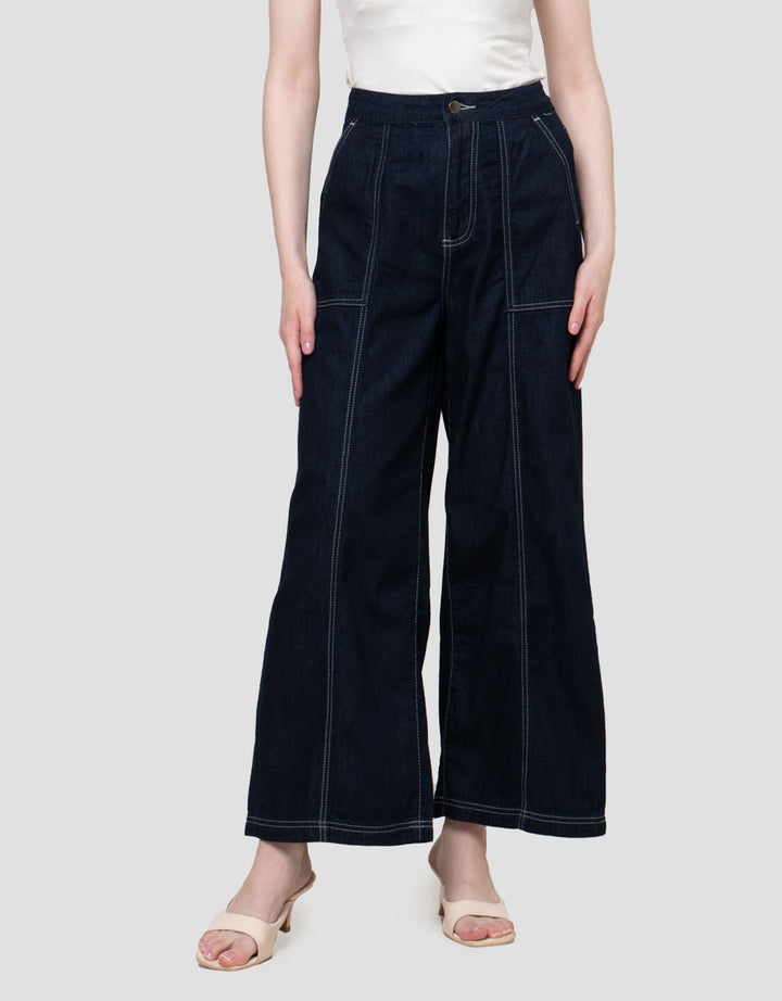 Nevada Contrast Stitch Celana Denim Wanita