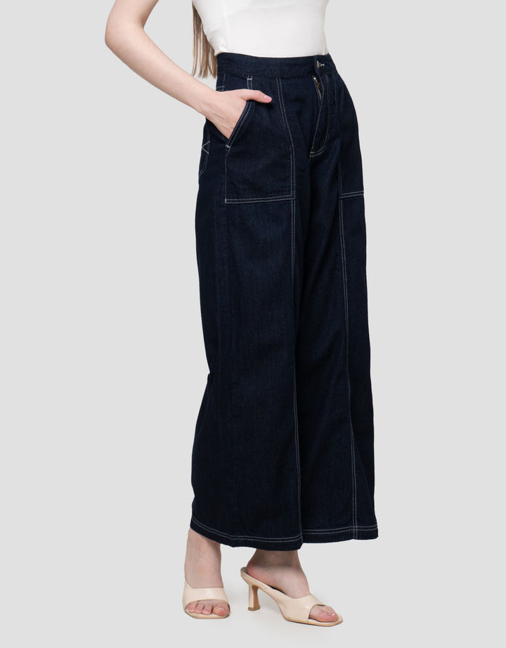 Nevada Contrast Stitch Celana Denim Wanita