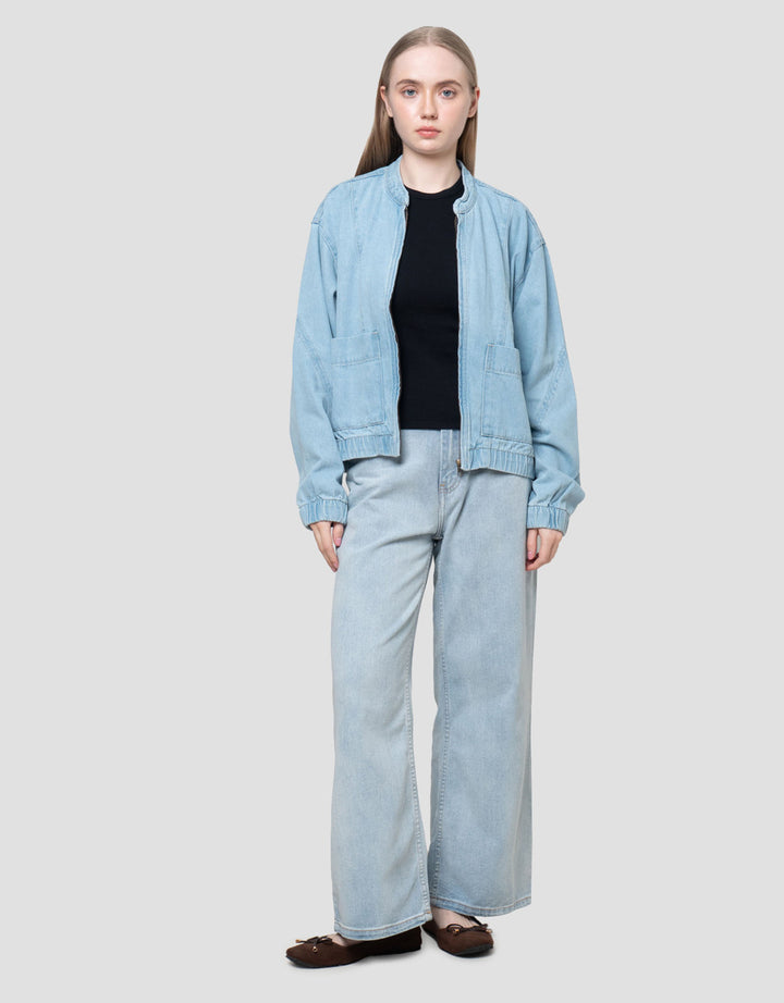 Nevada Bomber 2 Pocket Jaket Denim Wanita