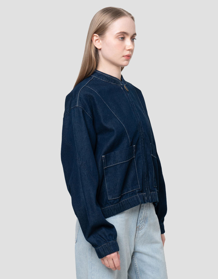 Nevada Bomber 2 Pocket Jaket Denim Wanita