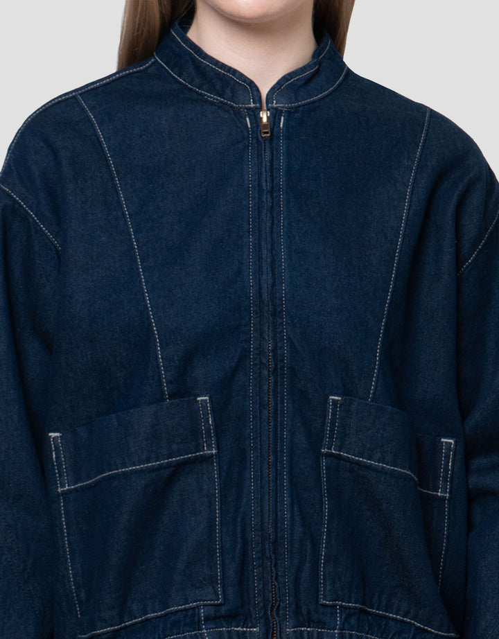 Nevada Bomber 2 Pocket Jaket Denim Wanita