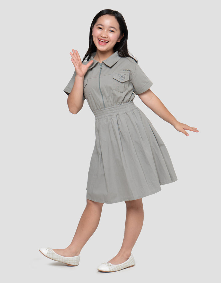 Character Kuromi Zipper Midi Dress Anak Perempuan