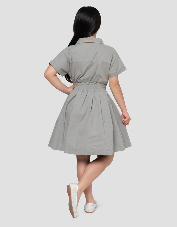 Character Kuromi Zipper Midi Dress Anak Perempuan