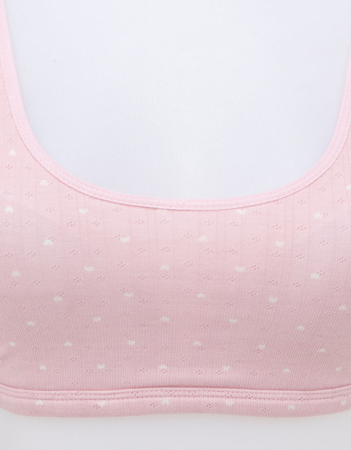 Nevada Bahan Pointelle Print Love Mini Set Stage 1 Wanita