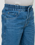 Little M Ribbed Waist Celana Panjang Denim Anak Laki-Laki