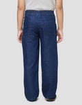 Little M Ribbed Waist Celana Panjang Denim Anak Laki-Laki