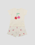 Little M Print Cherry Pakaian Setelan Bayi