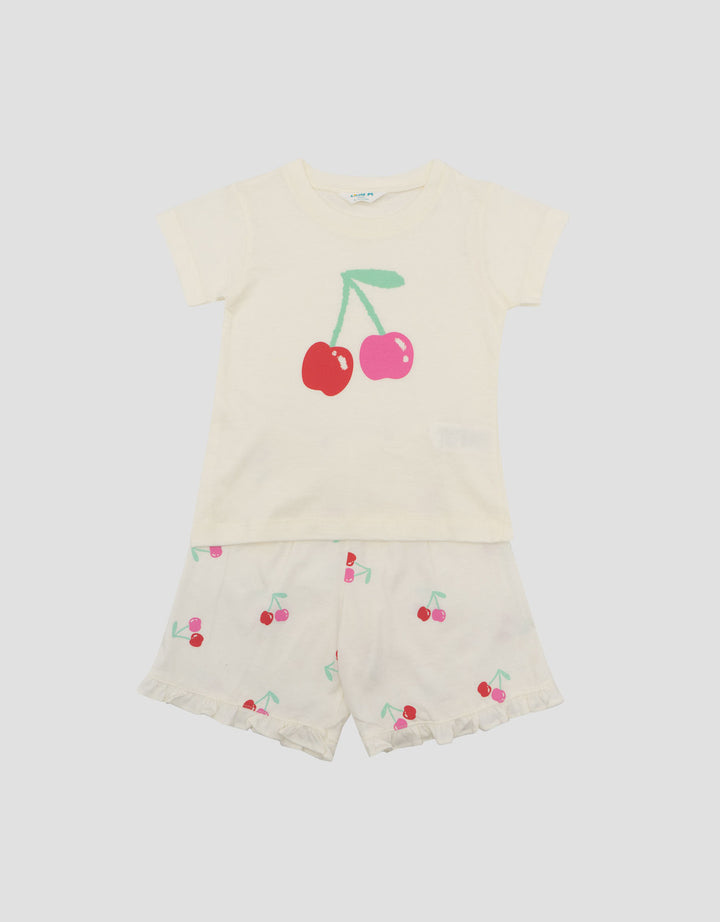 Little M Print Cherry Pakaian Setelan Bayi