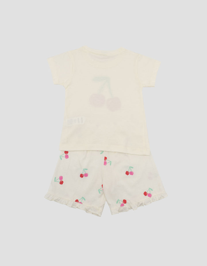 Little M Print Cherry Pakaian Setelan Bayi