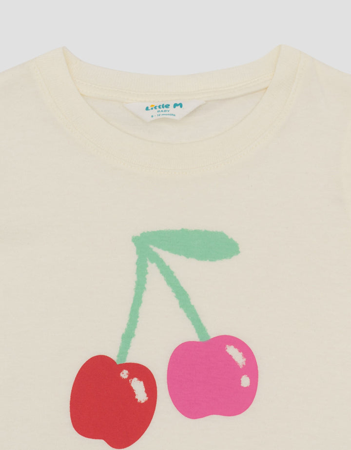 Little M Print Cherry Pakaian Setelan Bayi