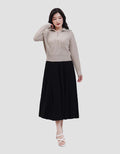 Nevada Flat Knit Half Zipper Sweater Crop Wanita