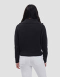 Nevada Flat Knit Half Zipper Sweater Crop Wanita