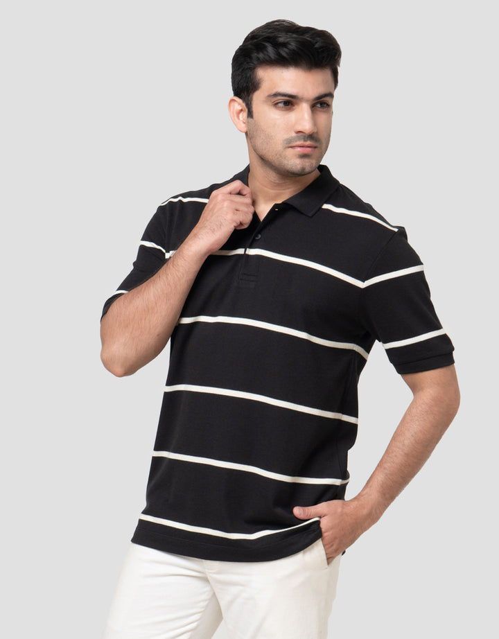 Cole Stripes Basic Rib Reg Fit Kaos Polo Pria