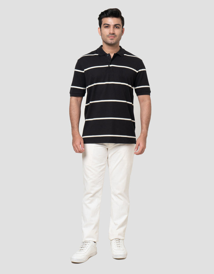 Cole Stripes Basic Rib Reg Fit Kaos Polo Pria