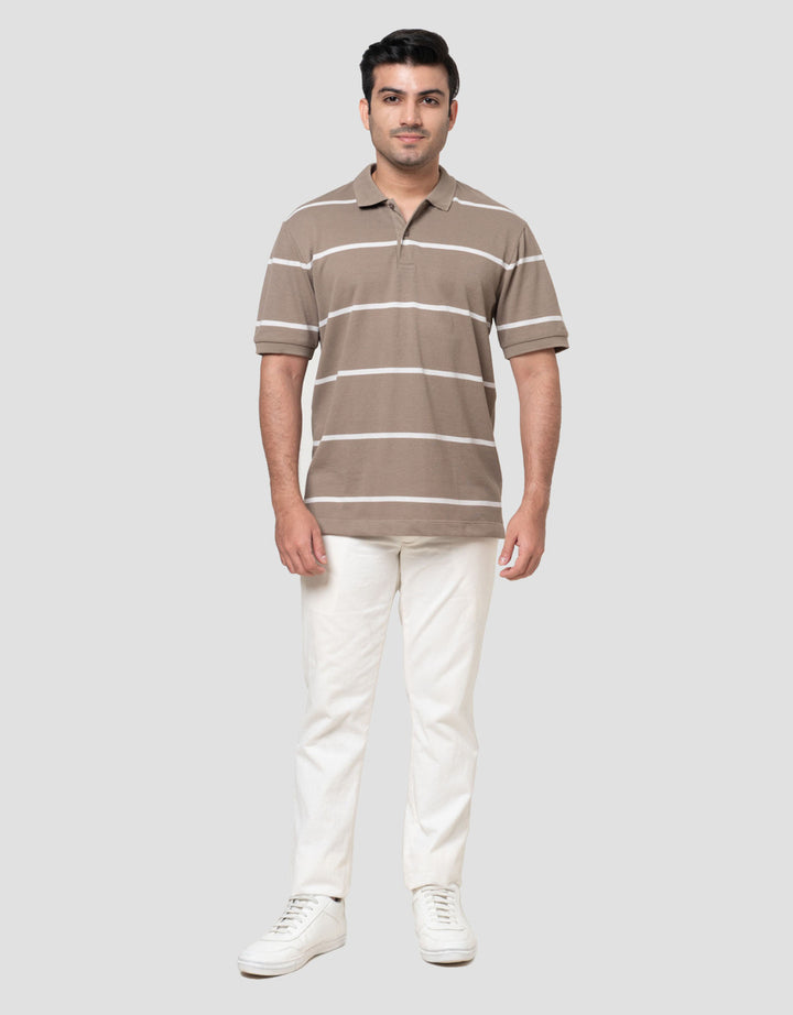Cole Stripes Basic Rib Reg Fit Kaos Polo Pria