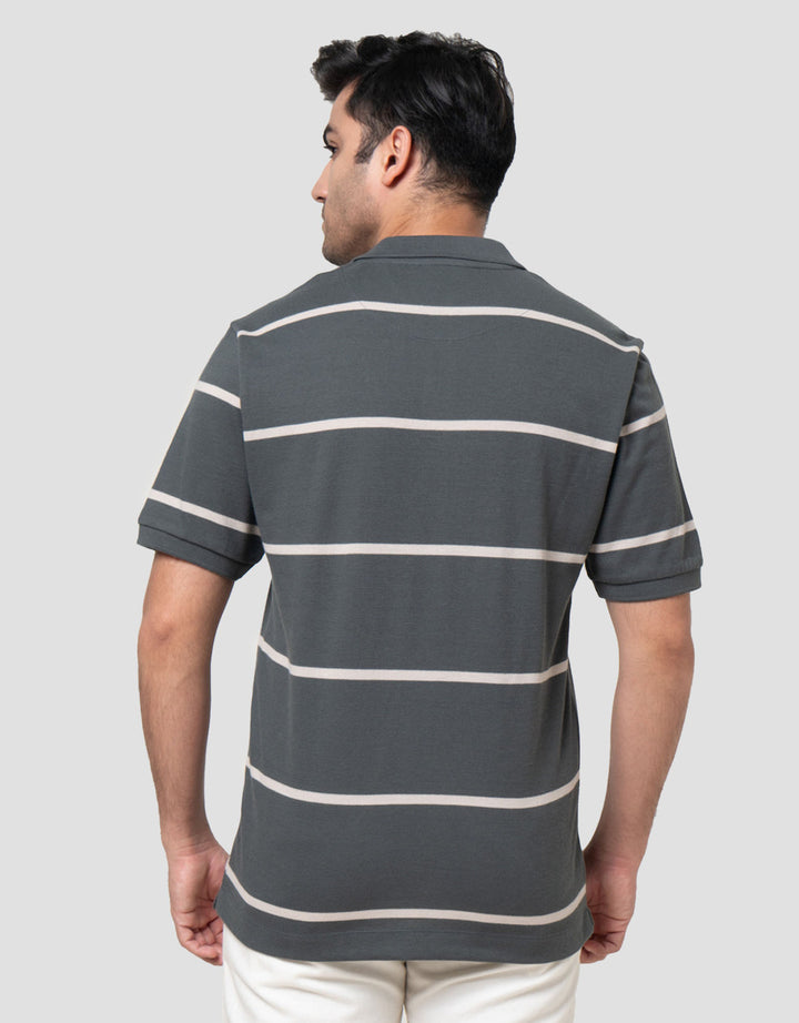 Cole Stripes Basic Rib Reg Fit Kaos Polo Pria