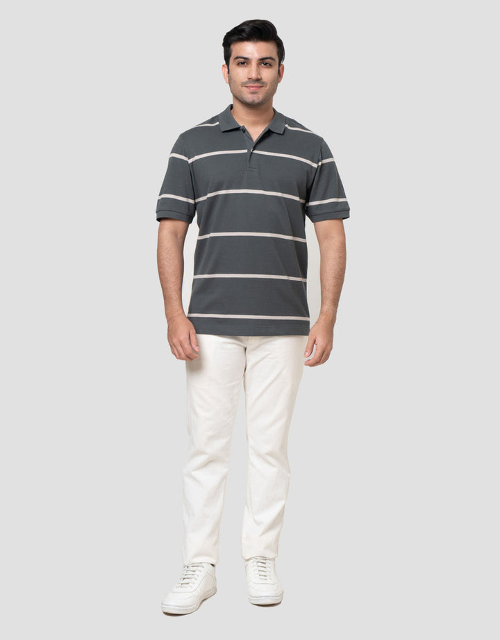 Cole Stripes Basic Rib Reg Fit Kaos Polo Pria