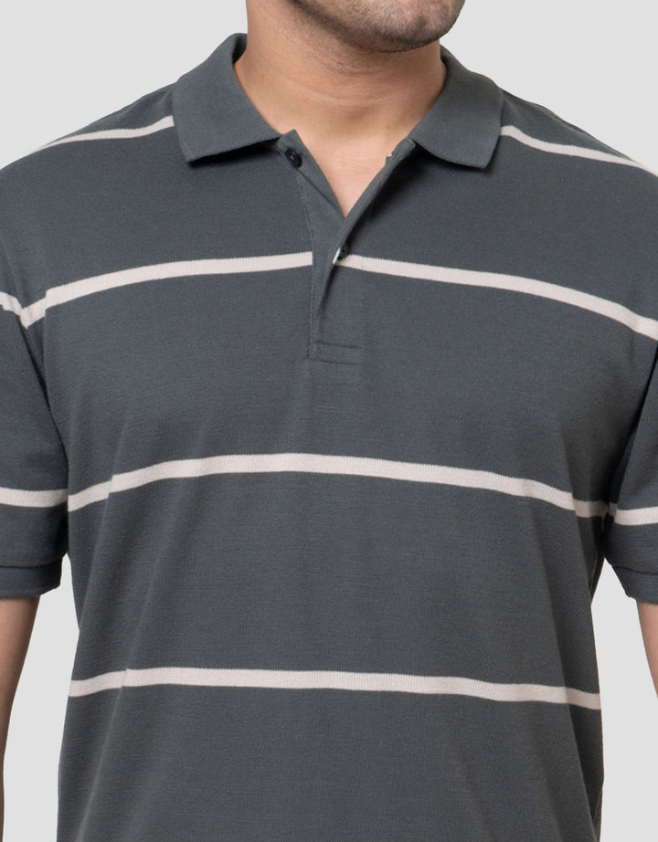Cole Stripes Basic Rib Reg Fit Kaos Polo Pria