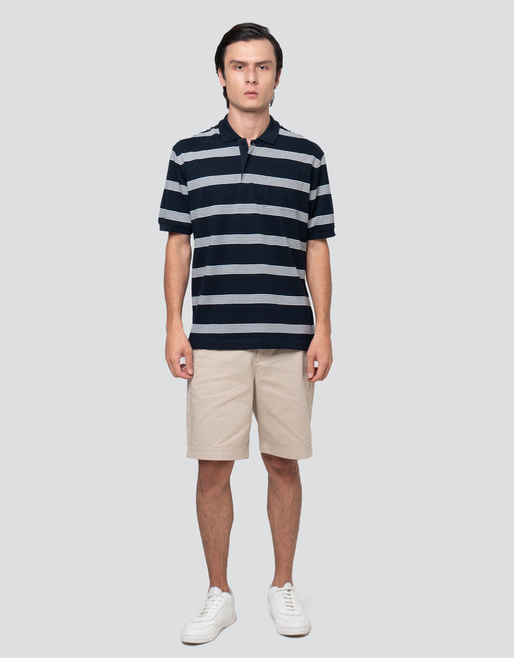 Cole Stripes Pique Pocket Kaos Polo Pria