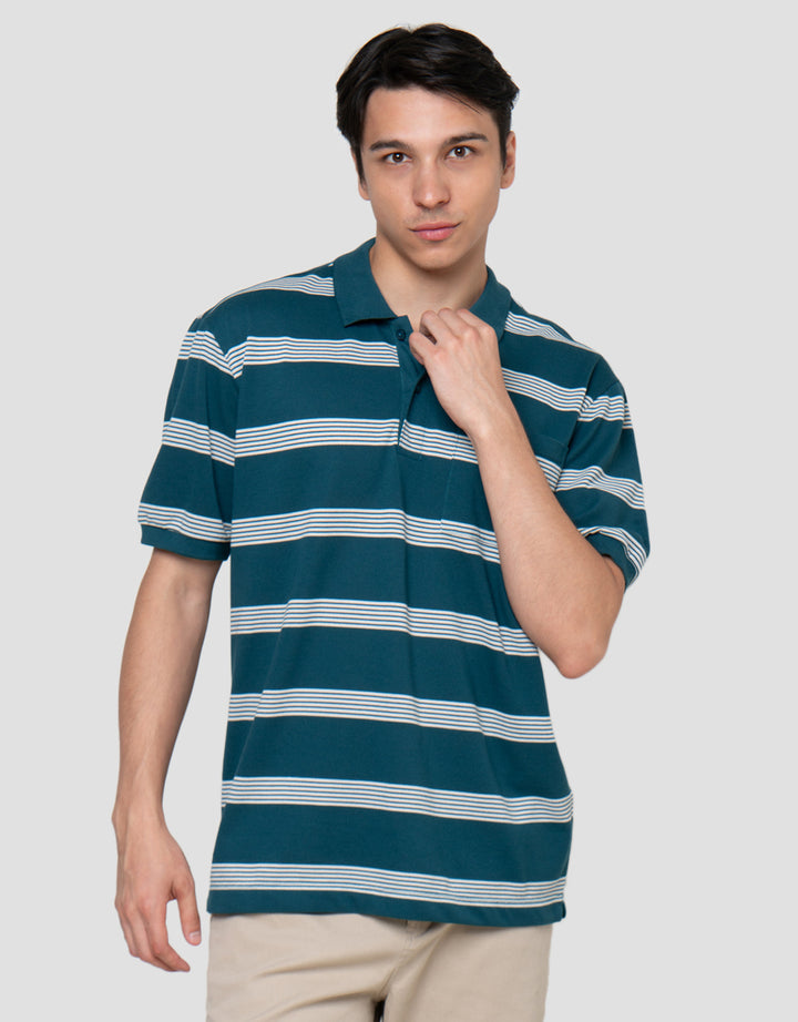 Cole Stripes Pique Pocket Kaos Polo Pria