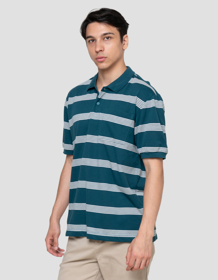 Cole Stripes Pique Pocket Kaos Polo Pria