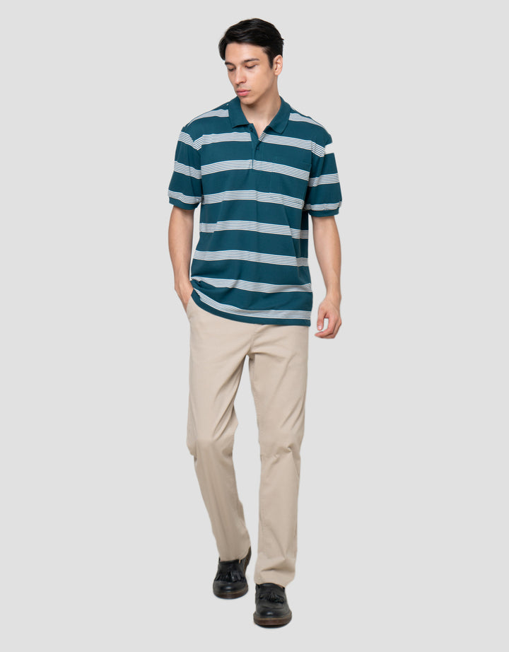 Cole Stripes Pique Pocket Kaos Polo Pria