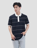 Cole Stripes Pique Collar & Placket Manset Smart Fit Kaos Polo Pria