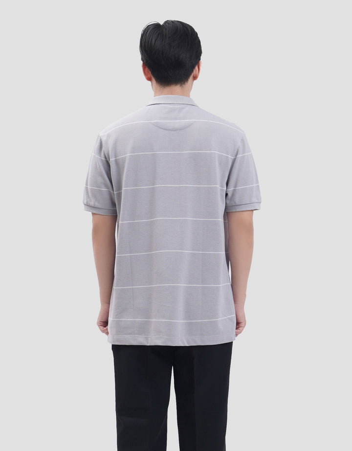 Cole Stripes Pique Collar & Placket Manset Smart Fit Kaos Polo Pria