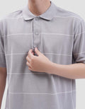 Cole Stripes Pique Collar & Placket Manset Smart Fit Kaos Polo Pria