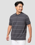 Cole Stripes Pique Collar & Placket Manset Smart Fit Kaos Polo Pria