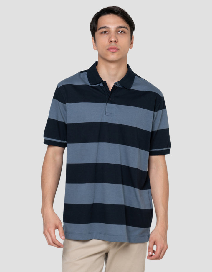 Cole Stripes Rugby Kaos Polo Pria