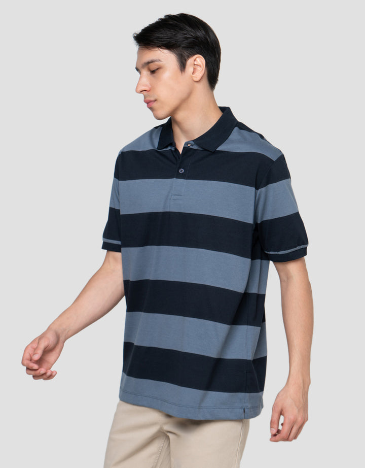 Cole Stripes Rugby Kaos Polo Pria