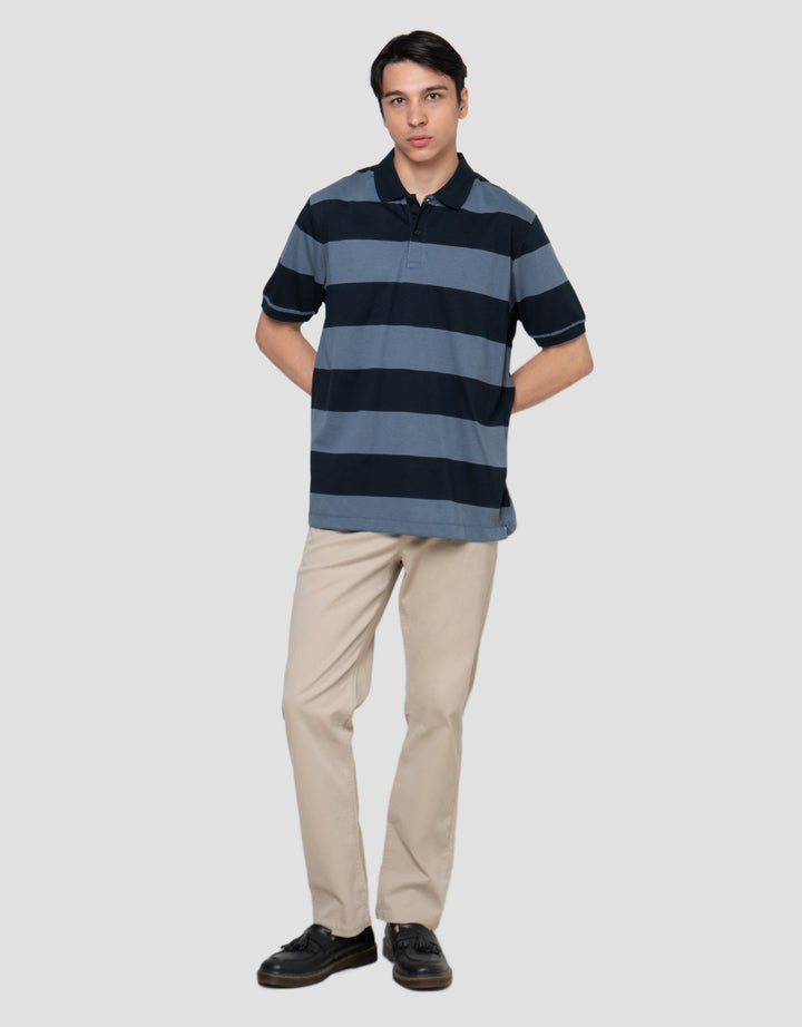 Cole Stripes Rugby Kaos Polo Pria